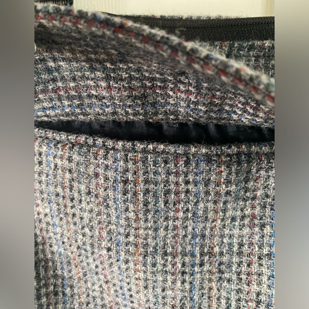 Upcycled Cross-Body Wool Tweed Bag. - Picture 3 of 8
